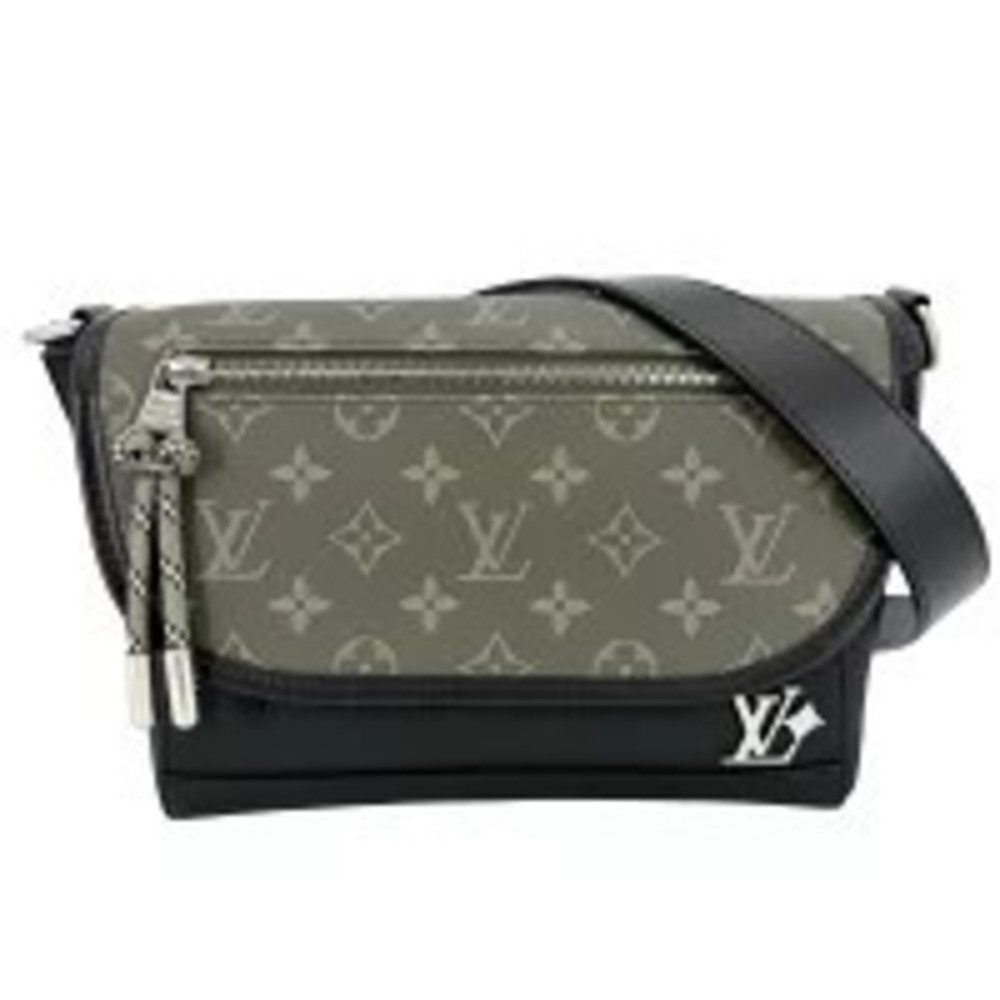 Louis Vuitton Pulse Messenger Crossbody Bag Monogram Canvas Khaki Green Black